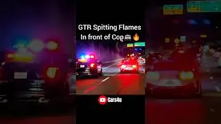 Crazy GTR Flames Infront of Cop's😱👮‍♂️🔥#nissan #nissangtr #gtr35 #flames #cops #pulledover