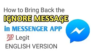 How To Ignore Message on Messenger? 100% Legit English Version | ⚜️ MOBILE ZONE ⚜️