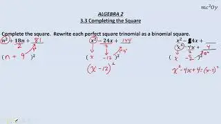 A2 3.3 (E), Completing the Square