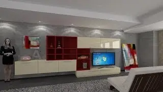 SketchUp моделируем мебель для гостиной 2