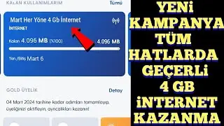 YENİ KAMPANYA TÜM HATLARDA 4 GB İNTERNET VERİYOR | bedava internet kazanma