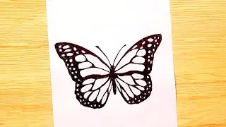 how to draw a black butterfly step by step /pencil tutorial/BR drawing book