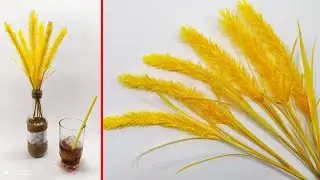 Barley Flowers | How To Make Barley Flowers From Drinking Straws And Satin Ribbon