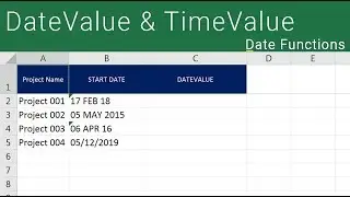 DATEVALUE AND TIMEVALUE