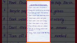 10 lines essay on save earth in english l Save earth essay in english l 