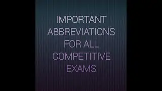 Abbreviations for all competitive exams|General Knowledge|important abbreviations|by Hasmaika's talk