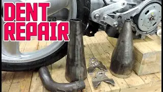 2-stroke exhaust pipe dent repair - Peugeot Fox Deluxe 50cc racer