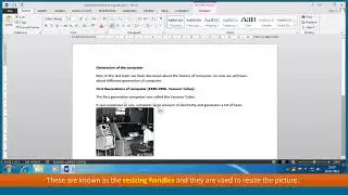 RESIZING THE PICTURE MS WORD