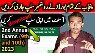 How to download Roll No. Slip | 2nd Annual Exams Matric 2023 ki Roll No. Slip kese dekhain