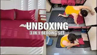 Unboxing 3 in 1 Bedding Set (Single/Queen Size) Bedsheet Set + 2 Pillowcases | Review