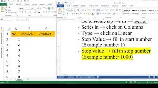 How to Fill Series of Numbers in excel very quickly