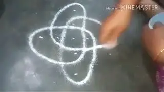 latest kolam with 5 dot kolam