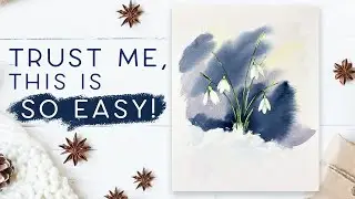 Easy Watercolour Snowdrops In The Snow