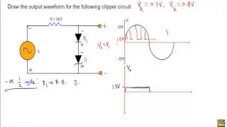 Zener Diode Clipper Circuit : Example 9  (with simulation)