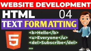 Text formatting in Html [Underline, bold, italic, subscript, superscript] |  Make text bold in html