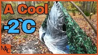 Canvas Poncho Super Shelter overnighter,  with a Browse Bed.