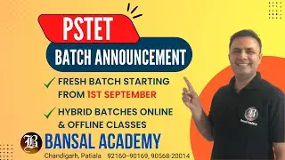 PSTET New Notification 2022 I PSTET  Preparation Batch From 1st September | Bansal Academy