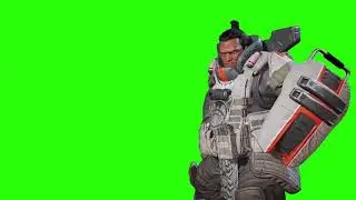 Gibraltar Moving Pose - Green Screen - Apex Legends