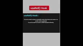 Learn useRef() Hook in React JS 