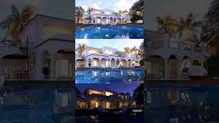 Exterior villa with swimming pool