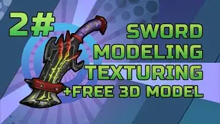Blender 3d modeling - 2, modeling and texturing sword + free 3d model