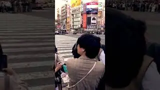 POV Walking on the Shibuya Scramble Crossing in Tokyo