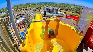 Waterslides at Aquashow Park in Portugal & Montanha Russa Water Coaster