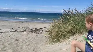 Nicolas na plaży
