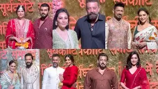 Salman khan Arjun Kapoor Madhuri Dixit Sanjay Dutt Shraddha At  Ambani house for Ganpati Darshan