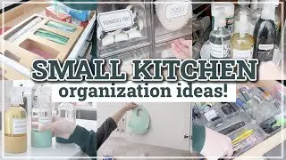 SMALL KITCHEN ORGANIZATION IDEAS 2023 / RENTER FRIENDLY SMALL SPACE ORGANIZATION HACKS & IDEAS