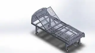 Hospital/Medical Bed 3D Design Animation SolidWorks