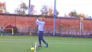 Backhand Groundstroke Tennis Technique with Practice Trainer