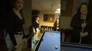 my crazy family playing pool