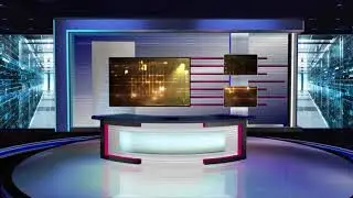 Free Virtual Studio Set TV Background 4K, News Studio Background