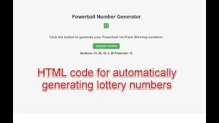 HTML code for automatically generating lottery numbers 