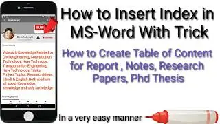 How to make Table of Content in MS office। MS Office Tricks।Index for report & Project with steps