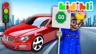 Die Kinder spielen auf einem Verkehrssicherheitsparkour | Die Kinder spielen! ⛑ Kidibli
