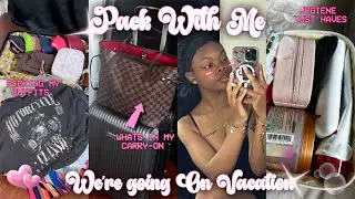 WE’RE GOING ON A VACATION✈️🍑 | pack with me, whats in my carry-on, hygiene must haves etc..