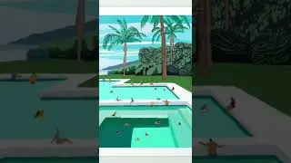 Beachy Pool Art Print by Helo Birdie | 