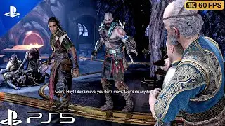 God of War 5 Ragnarok - ODIN Reveals Himself & Kills Brok Scene (4K 60FPS) PS5 | Wheels To Win