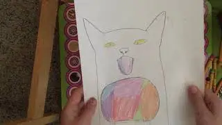 how to draw a cat enjoying an snow cone