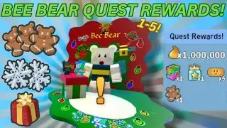 Bee Bear Beesmas 2024 Quests 1-5 Rewards! | Bee Swarm Simulator