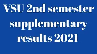 VSU 2nd semester supplementary results 2021|vikrama simhapuri university 2nd sem Backlog results