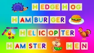 ABC | Phonics song - Letter H - HAMBURGER, HAMSTER, HEDGEHOG, HELICOPTER, HEN | Bini Bambini