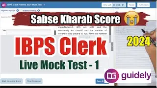 Guidely IBPS Clerk Live Mock Test - 1 📚✍️  | Etna Kam Score 🥲  | Just Do It #ibpsclerk #guidely