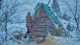 Изба строится - Стенка кроется. Таёжная изба обретает облик. Изба в лесу на горе у моря