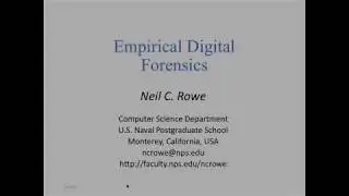 2020-04-01 CERIAS - Empirical Digital Forensics