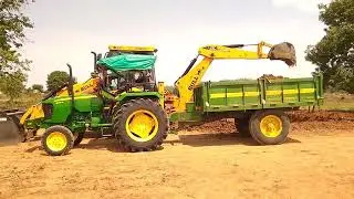 JCB 3dx Loading Mud in Dumper and Tractor | John Deere Tractor | Mahindra and Swaraj Tractors
