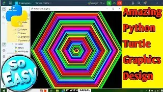 Hexagonal Spiral Design Using Python Turtle | Easy Python Turtle Graphics Drawing Art For Beginners
