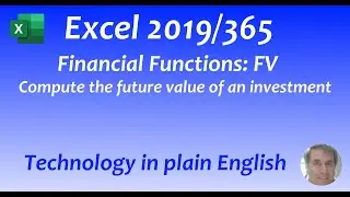 Excel 2019/365: The FV (future value) function